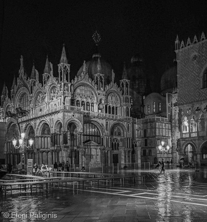 San Marco Square in Rain by Eleni Paliginis