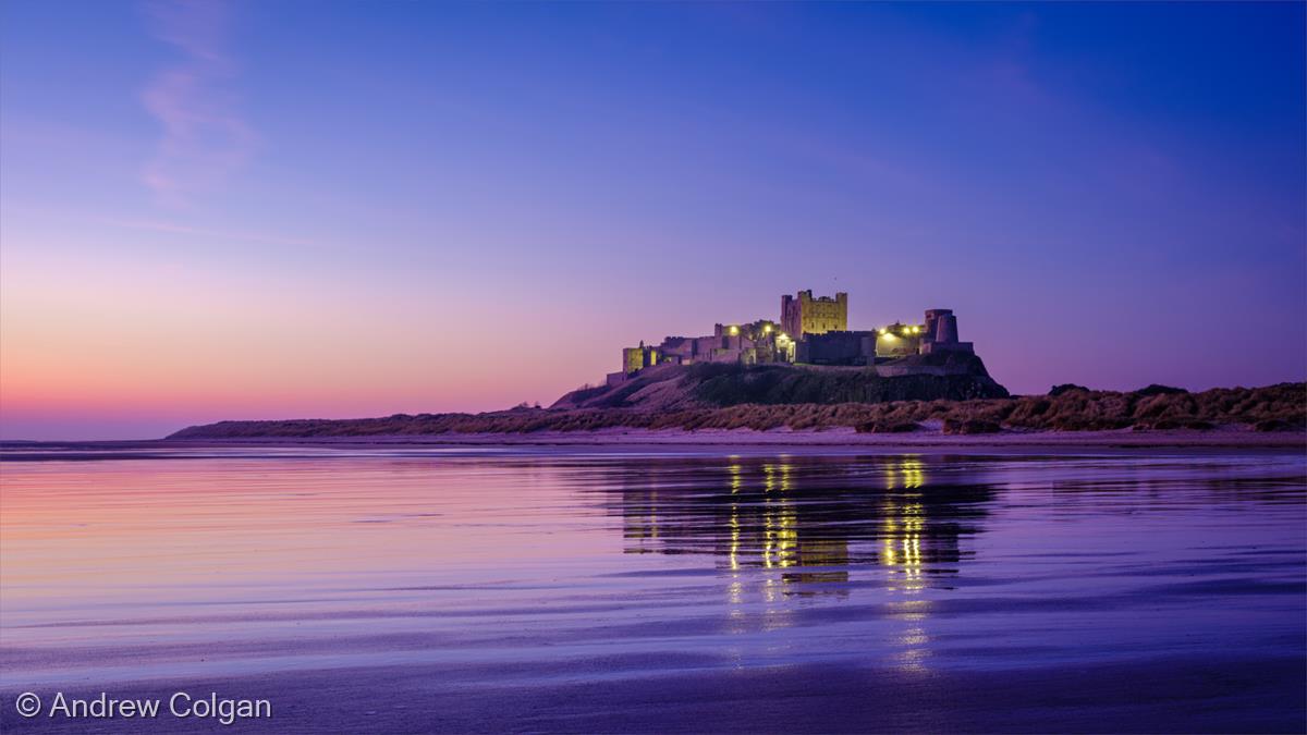 Bamburgh Castle at Blue Hour by Andrew Colgan
