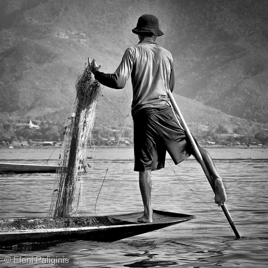 A Burmese Fisherman by Eleni Paliginis