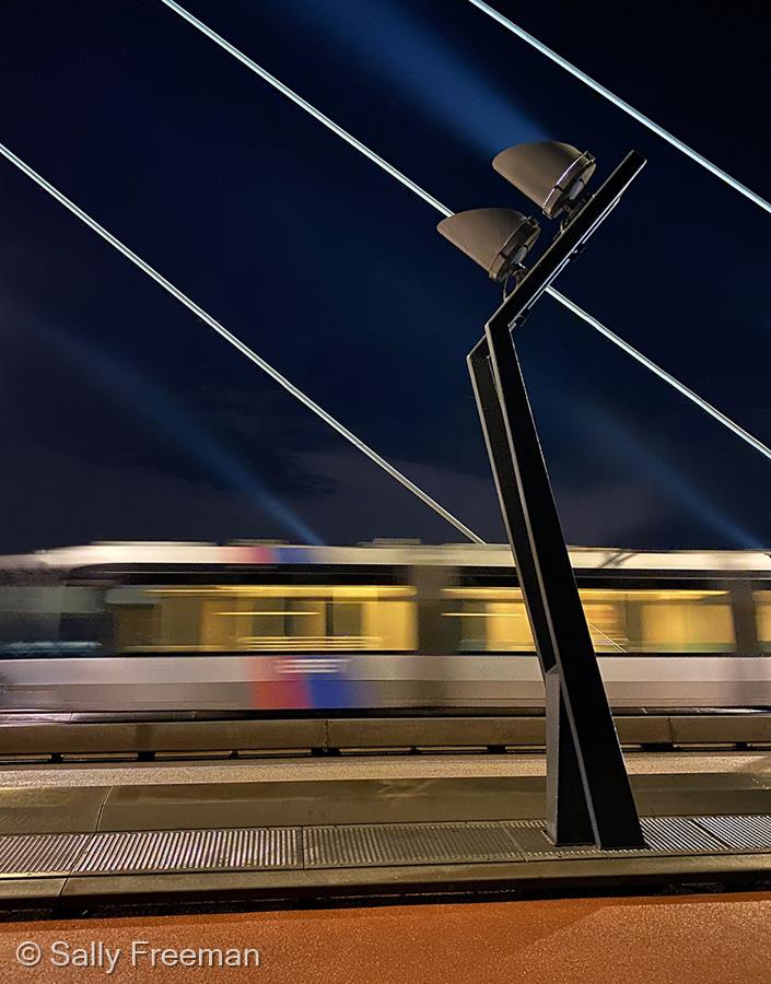 Night Tram, Rotterdam by Sally Freeman