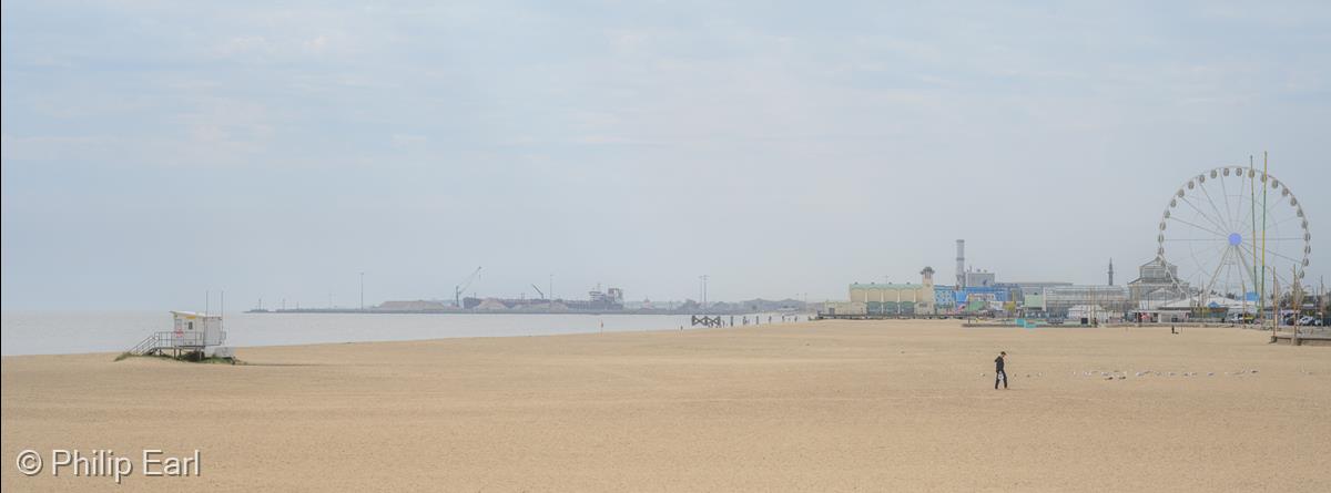 Lonely Man on Gt Yarmouth Beach by Philip Earl